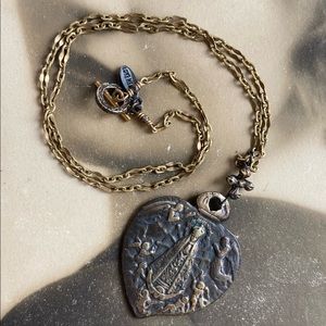 Love Heals brass pendant necklace